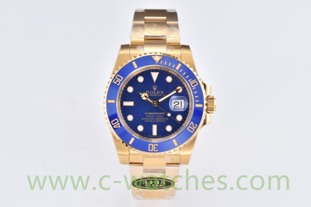 C厂Clean劳力士潜航者型系列m116618lb-0003 全金蓝水鬼「3135机芯」