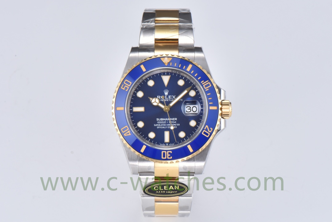 C厂Clean41mm劳力士潜航者型系列m126613lb-0002新款间金蓝水鬼「3235机芯」